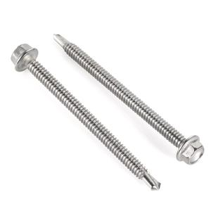 #8 x 2" Hex Washer Head Self Drilling Screws, Self Tapping Sheet Metal Tek Screws, 410 Stainless Steel, 50 PCS