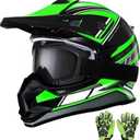 Kids Dirt Bike Helmets Youth Motorcycle Helmet, Kids Motorcycle Full Face Helmet for Off-Road, ATV, UTV, Street Riding with Goggles Gloves, DOT Approved
