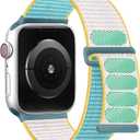 2 x DaQin Nylon Sport Loop Compatible with Apple Watch Band 40mm 38mm 41mm 42mm 44mm 45mm 46mm 49mm, Soft Breathable Braided Wristband for iWatch Band for Women Men Series 11 10 9 8 7 6 5 4 3 2 1 SE Ultra (AuroraBlue)