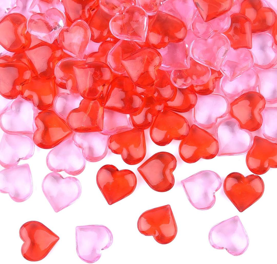 TUPARKA Acrylic Hearts Red Acrylic Hearts for Table Decoration/Home Decoration/Vase Fillers in Valentine's Day or Wedding Day