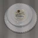 PLASTICPRO 32 Piece Combo Plastic Dinner Plates Disposable Plastic Fancy Heavy Duty Party Dishes 7 inch and 10 inch, White Beaded