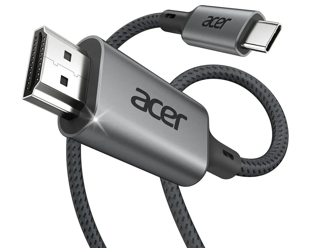 Acer USB C to HDMI Cable for Home Office 6.6FT (4K@60Hz), Thunderbolt 4/3 Compatible, High-Speed Type C to HDMI 2.0 Braided Cord for MacBook Neo, iPhone 17/16 Pro/Max, iPad Pro, Galaxy S25, Surface