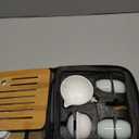 LURRIER Porcelain Chinese Gongfu Tea Set,Portable Teapot Set with 360 Rotation Tea maker and Infuser,Portable All in One Gift Bag for Travel,Home,Gifting,Outdoor and Office (Sakura)