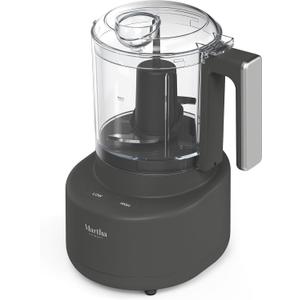 Martha Stewart 3 Cup Electric Food Chopper, Vegetable & Herb Mini Food Processor, 24oz BPA-Free Bowl, Stainless Steel Blades, Pour Spout, Dicing, Mincing, Chop & Puree, Dishwasher Safe, Caviar