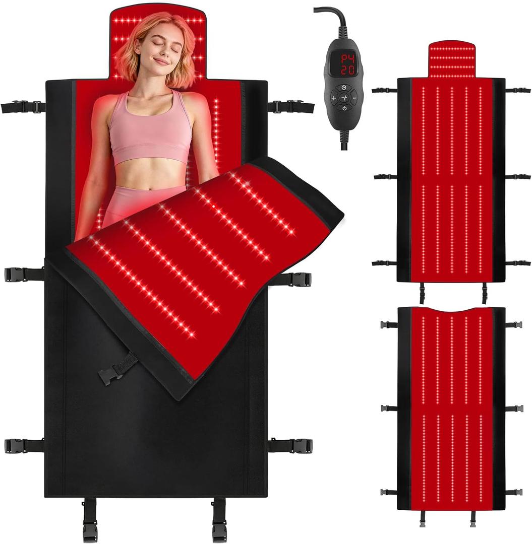 Red Light Therapy Mat for Fully Body, Red Light Blanket Dual Wavelength 660nm & 850nm Infrared Red Light Therapy Pad, Ideal for Home/Office/Men/Women/Elderly 74.8inch*33.46inch 660 LEDs