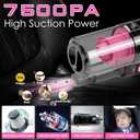 17pcs Car Cleaning Kit, Pink Car Interior Detailing Kit with High Power Handheld Vacuum, Detailing Brush Set, Windshield Cleaner, Cleaning Gel, Complete Auto Accessories for Women Gift