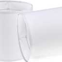 Set of 2 White Tall Linen Drum Lamp Shades Modern Lamp Shade 9.8" Top x 9.8" Bottom x 10.8" High (Spider) Medium Lampshade for Table & Beside Lamp - Lampshades Replacement By GO&SO