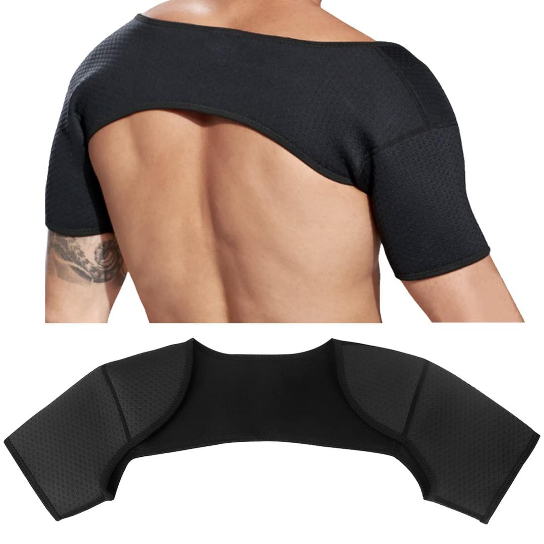 FERCAISH Double Shoulder Brace, Breathable Sports Protective Gear for Chronic Tendinitis Pain Relief, Shoulder Strap Brace for Sleeping Outdoor Lifting Sports (Size L)