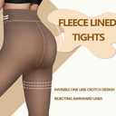 Caprilite 2 Pairs Women Fleece Lined Tights-Fake Translucent Leggings High Waist Pantyhose Sheer Thick Warm Tights For Women M
