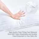 Glaciman Gusseted Bed Pillows King Size Set of 2, Hotel Pillows 2 Pack for Side and Back Sleepers, Soft and Fluffy for Comfortable Sleep, Down Alternative Filling, 20X36 inches. (White (White Piping))
