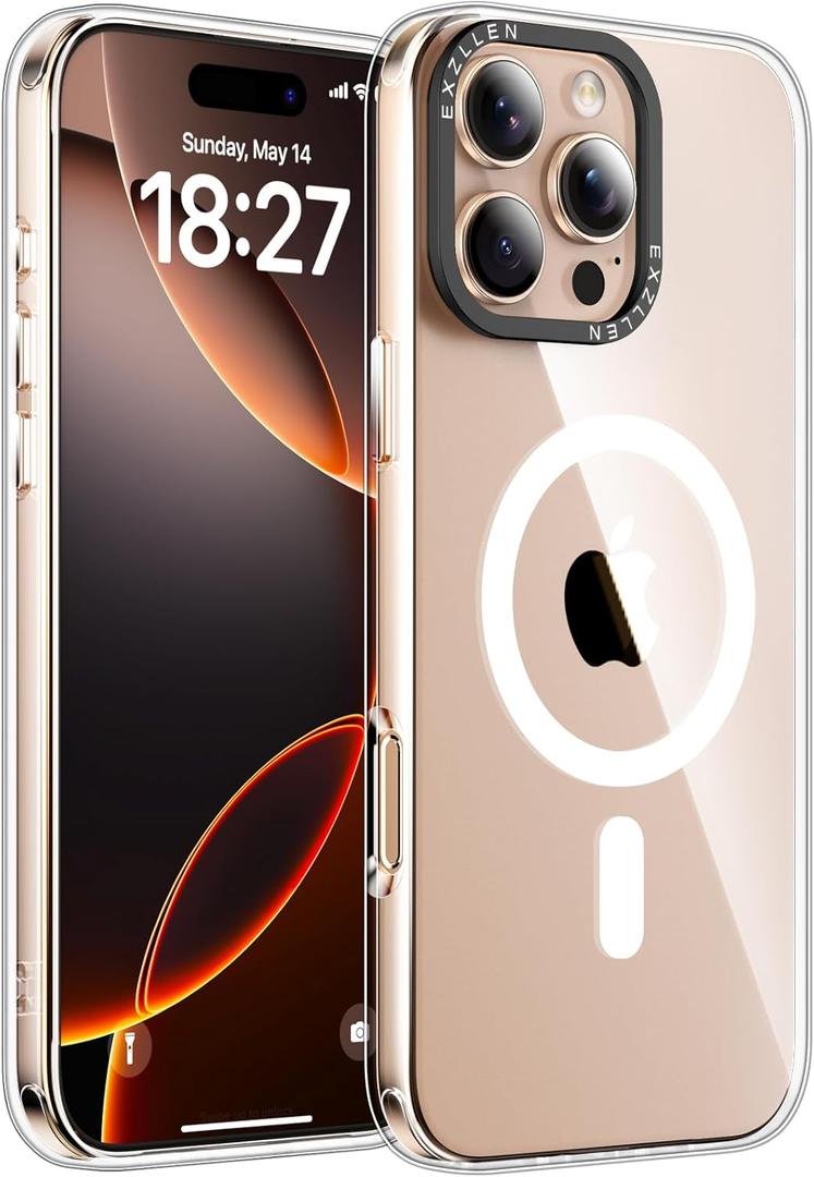 Magnetic for iPhone 16 Pro Max Case, Compatible with MagSafe, [Never Yellowing], 3.0mm Thicken Military-Grade Protection Shockproof Cover for 16 Pro Max 6.9", Clear