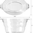 OGGI Acrylic Oval Party Tub - Clear Beverage Cooler w/Handles, Wine Cooler, Beer Chiller, Ideal Party Tubs for Drinks, Use Ice Tub for Indoor or Outdoor Bars, 18.5" x 11"