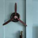 Metal Wall Decor Art Antique Airplane Propeller Aviation Wall Clock for Living Room Bedroom Rustic Wall Sculptures Brown 29.526.4 inches