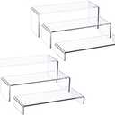 HIIMIEI Acrylic Display Riser, 6 Pcs 12" Large Acrylic Risers, Thickened to 5mm Clear Rectangular Display Shelf for Cupcake Stand, Tiered Display Stand for gemstone, curio, figurines, Collectibles