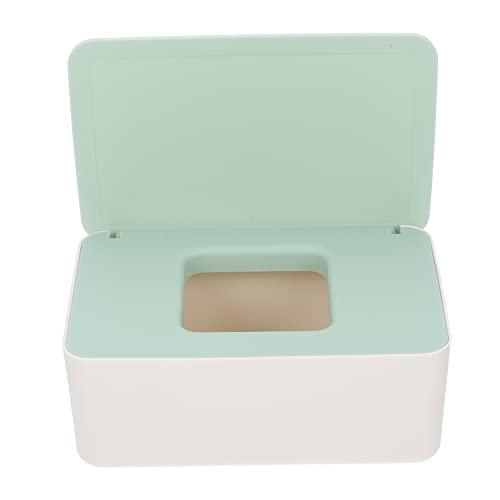 Yardenfun 2Pc Compact Tissue Storage Box with Lid Practical Container for Napkins Stylish Design for Home Decor Easy Access Use Housewarming, White And Light Green