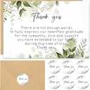 50 Set Funeral Thank You Cards with Envelopes and Matching Seal Stickers,Thank You Sympathy Cards with Message,Bereavement Sympathy for Funeral Family Friends Loved Ones