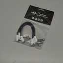 Flat Low Profile Guitar Patch Cable 8 inch for Effects Pedals, S-Shape, 1/4 inch Right-Angle, White, 3-Pack