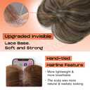 SEIKEA Hair Toppers for Women Real Human Hair, 10" Clip in Bangs Hand-tied Base 1.4 * 2.2inch Natural Realistic with Thinning Hair with Wispy Bangs Chocolate Brown