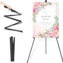 Easel Stand for Wedding Sign & Poster 63'' Easels for Display Portable Art Easel for Floor Adjustable Metal Easel Black
