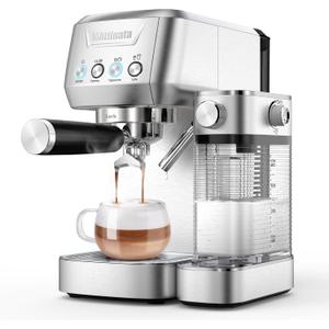 MAttinata Cappuccino Machine 20 Bar, Professional Espresso Machines for Home and Office with Automatic Milk Frothering System, Barista Compact Latte Maker for Coffee Lovers, Stainless Steel-Mattino (Silver) MAttinata Cappuccino Machine 20 Bar, Professional Espresso Machines for Home and Office with Automatic Milk Frothering System, Barista Compact Latte Maker for Coffee Lovers, Stainless Steel-Mattino (Silver)