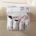 Brilliant Sunshine Rose Toile Couch Sofa Armrest 5 Pockets Organizer, Slip Resistant Recliner Armchair Caddy, Washable Remote Controls Holder, Storage for Magazine, Tablet, iPad, 3513", Blue Pink