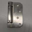 JIW Self Closing Door Hinges 4 Inch, 2 Pack Spring Loaded Door Hinge with 5/8'' Radius Corners, Adjustable Tension for Garage, Front and Back Door, UL Listed, Brushed Nickel