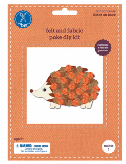 Hedgehog DIY & Fabric Poke DIY Kit Set 2 Pack