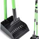 MXF Pooper Scooper, Dog Pooper Scooper Long Handle Stainless Metal Tray and Rake Set for Medium Small Dogs Heavy Duty - Use on Grass, Dirt or Gravel - Pet Supplies (Green)