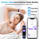 Fitness Tracker, 24/7 Heart Rate Blood Oxygen Blood Pressure Body Temp Monitor Sleep Calorie Tracker with 1.1" AMOLED Touch Color Screen Pedometer Smart Watch Waterproof for Women Men (Blue)