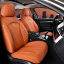 FLORICH Car Seat Covers Full Set Orange Seat Cover Front Seats and Back Leather Seat Covers for Cars Waterproof Car Seat Cushion Universal Car Seat Protector Fit for Most Cars Trucks SUVs