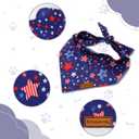 Dog Bandanas for Boys and Girls, Dog Birthday Bandana - Handmade Premium Quality Adjustable Neck Scarf for Medium & Large Breed Dogs(4th of July)