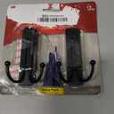 Command Large Matte Black Double Hooks, 2 Hooks and 2 Command Strips, Damage Free Hanging Wall Hooks with Adhesive Strips, No Tools Coat Hooks for Hanging Home Decor, Holds up to 4 lb