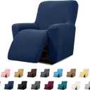 Cupuamon Recliner Chair Covers,Lazy Boy Recliner Covers Stretch Reclining Covers 1 Piece Furniture Protector with Elastic Bottom for Dog,Kids-Navy