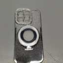 Magnetic Kickstand Case for iPhone 16 Pro with Glitter Lens Protector, Compatible with Magsafe, Luxury Bling Diamond Cover Glitter Rhinestone Phone Case Women (Silver, for iPhone 16 Pro 6.3")