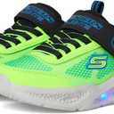 Skechers Kids Skechers Meteor-Lights-KRENDO Sneaker, Black/Blue/Lime, 11 Little Kid