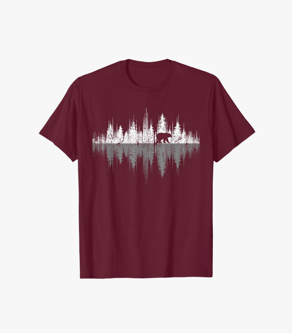 Trees Reflection Wildlife Nature Animal Bear Outdoor Forest T-Shirt Size M