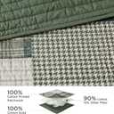 Woolrich Mill Creek Reversible Quilt Set - Cottage Styling Reversed to Solid Color, All Season Lightweight Coverlet, Cozy Bedding Layer, Matching Shams, Oversized Full/Queen, Plaid Green 3 Piece