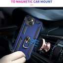Korecase for iPhone 15 Phone Case with Ring Stand,Military Grade Heavy Duty Protective for iPhone 15 Shockproof Case Blue