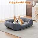 Dog Bed for Medium Large Dogs Washable, Super Soft Rectangle Dog Beds Medium Large Size, Warming Durable Pet Bed with Anti-Slip Bottom, Anti-Anxiety, Grey, 30 x 24 x 9inch