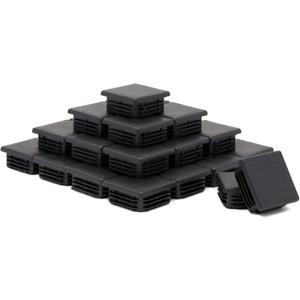 Stockroom Plus 2 Inch Square Plastic Plugs Insert, Tubing End Caps for Chair & Furniture Glide (2x2 Inch) - 30 Pack