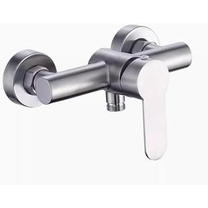 HONGBEC Shower Faucet Valve Diverter - G1/2" Brushed Nickel Stainless Steel Bathroom Mixing Valve, Wall Mounted Bathtub Shower Bidet Faucet Valve for Indoor and Outdoor Use