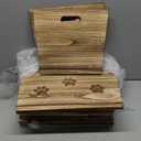 Wooden Crates 3 Pack, Hollow Claw Wooden Crates for Display & Storage, Farmhouse Handmade Wood Crate with Handles, Rustic Large Decorative Wood Crate Box for Display