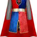 Spooktacular Creations Kids Halloween Costume, Medieval Knight Outfit for Boys, Renaissance Knight Costumes for Halloween Role Play Parties, Red and Blue (Medium(8-10 yrs))