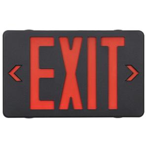 GZRUIYANG Red Exit Sign with Black Housing, LED Emergency Exit Light with Battery Backup, UL Listed, AC 120/277V, Exit Signs with Emergency Lights, Commercial Emergency Lights for Business - 6 Pack