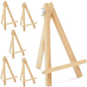 6-Pack Wooden Easel, Mini Easel Stands and Place Card Holders for Table Top Artwork Display, Invitations, Photos, Party Favors, DIY Arts and Crafts Projects (7 Inches)