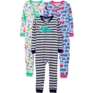 Simple Joys by Carter's baby-boys 3-pack Snug Fit Footless Cotton Pajamas