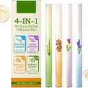 Mullein Herbal Diffuser Pen, Natural Aromatherapy Air Inhaler Stick with Mullein Thyme Mint, Four Aroma Variety Set,Air Freshening, Relaxed Feelings, Portable Pocket Size (4 Pack)