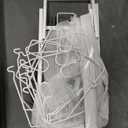 Pots and Pans Organizer Under Cabinet, 21.6" Deep Pull Out Pot Lid Organizer Holder with Guardrail Adhesive Pot and Pan Holder Rack with 10 Adjustable Dividers-1 Pack(White)