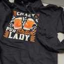Crazy Pub Crawl Lady, Craft Beer Bar Hopping Pullover Hoodie. Small Size