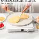 SENSARTE Nonstick Crepe Pan with Spreader, 12-Inch Natural Ceramic Coating Dosa Pan Pancake Flat Skillet Tawa Griddle with Stay-Cool Handle, Induction Compatible (White)